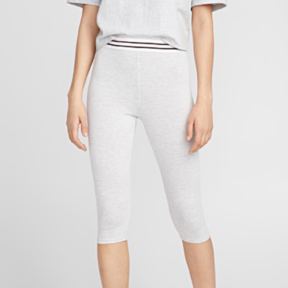 Basic heather gray capri bike leggings NWT